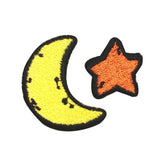 ID 0846AB Set of 2 Star and Crescent Moon Patches Embroidered Iron On Applique