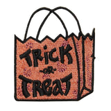ID 0853 Trick Treat Candy Bag Patch Halloween Sack Embroidered Iron On Applique