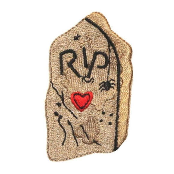 ID 0857B Tombstone RIP Patch Halloween Cemetery Embroidered Iron On Applique