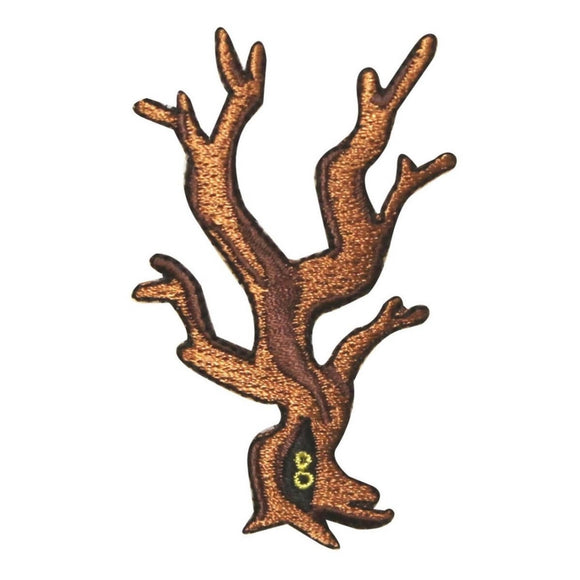 ID 0867 Scary Forest Tree Patch Halloween Eyes Embroidered Iron On Applique