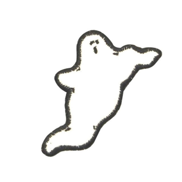ID 0874B Floating Ghost Patch Boo Halloween Spirit Embroidered Iron On Applique