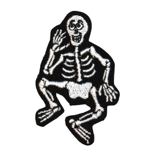 ID 0883 Smiling Skeleton Patch Halloween Decoration Embroidered Iron On Applique