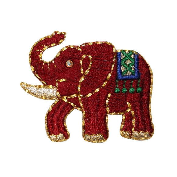 ID 0745 Indian Elephant Patch Tribal Work Animal Embroidered Iron On Applique