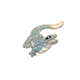 ID 0746B Blue Alligator Patch River Cute Crocodile Embroidered Iron On Applique