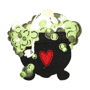 ID 0895 Bubbly Cauldron Patch Witch Brew Halloween Embroidered Iron On Applique