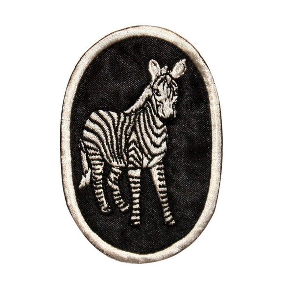 ID 0752 Zebra Badge Patch Wild Life Zoo Portrait Embroidered Iron On Applique