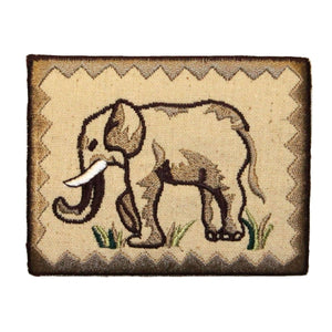 ID 0757 Elephant Portrait Patch Zoo Badge Animal Embroidered Iron On Applique