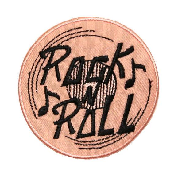 ID 0787 Rock N Roll Sign Patch Retro Record Music Embroidered Iron On Applique