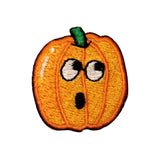 ID 0788A Surprised Pumpkin Patch Jack O Lantern Embroidered Iron On Applique
