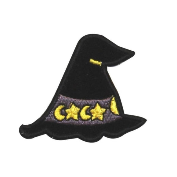 ID 0903A Wizard Magic Hat Patch Halloween Witch Embroidered Iron On Applique