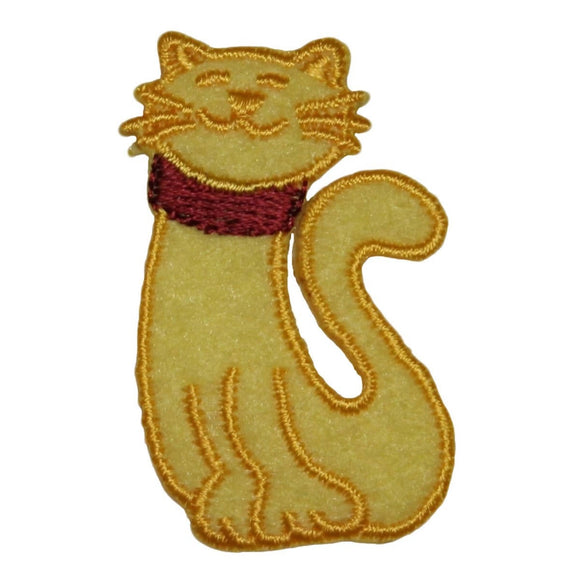 ID 0909 Fuzzy Smiling Cat Patch Happy House Feline Embroidered Iron On Applique