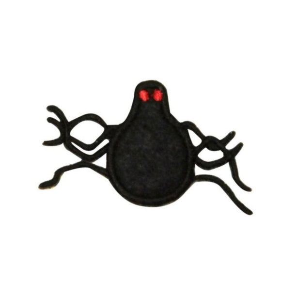 ID 0920A Black Spider Red Eyes Patch Halloween Embroidered Iron On Applique