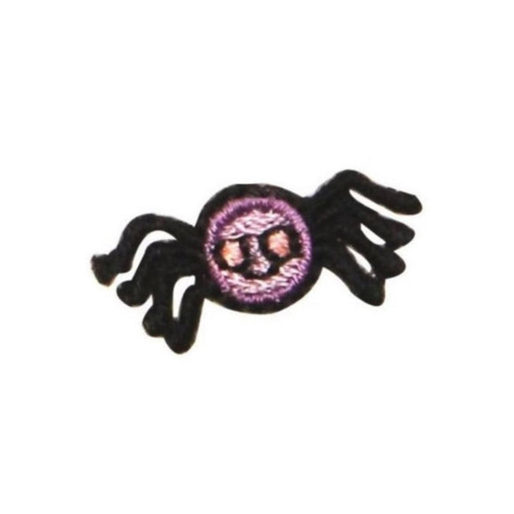 ID 0921B Happy Spider Patch Halloween Itsy Spooky Embroidered Iron On Applique