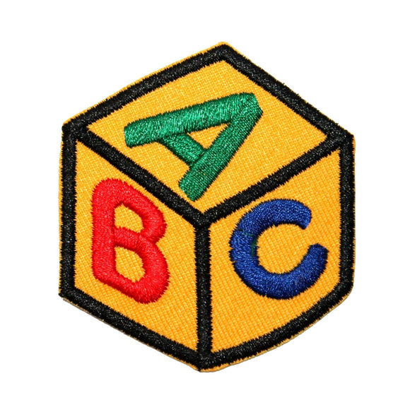 ID 0938C Kids ABC Building Block Patch Pre School Embroidered Iron On Applique