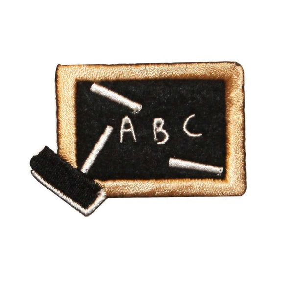ID 0962B Chalk Board ABC Patch School Eraser Learn Embroidered Iron On Applique