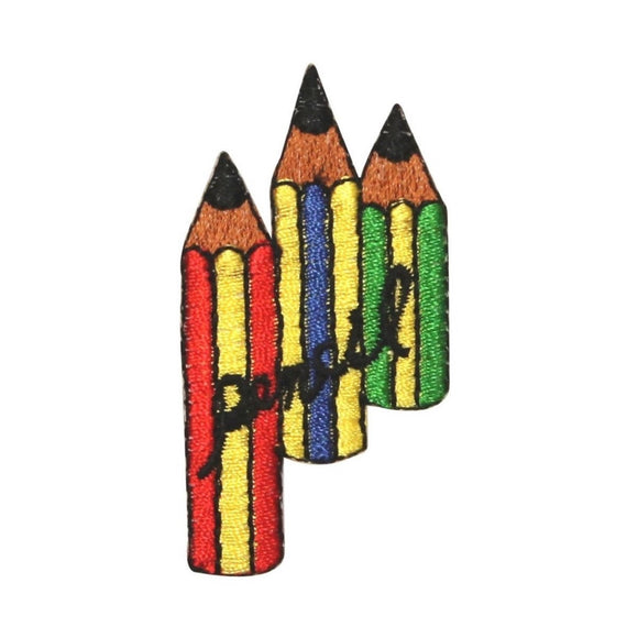 ID 0968 Colored Pencils Patch School Pencil Writing Embroidered Iron On Applique