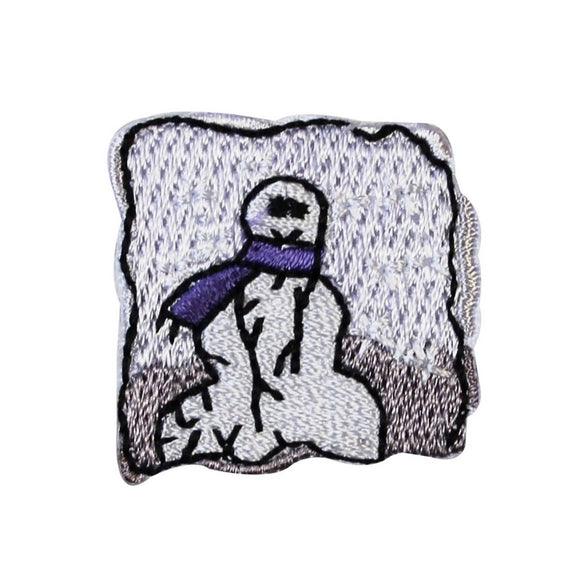 ID 8224C Snow Man Portrait Patch Christmas Picture Embroidered Iron On Applique