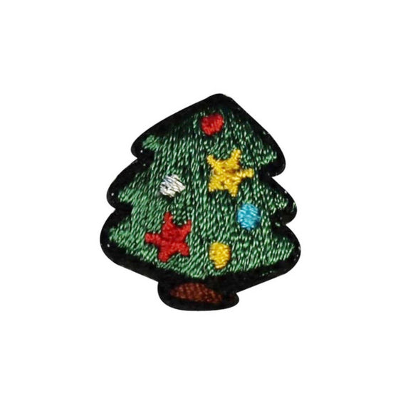 ID 8221 Lot of 3 Christmas Mini Tree Patch Holiday Embroidered Iron On Applique