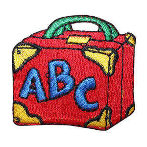 ID 0982B ABC Lunchbox Patch School Food Case Box Embroidered Iron On Applique