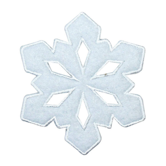 ID 8119 Christmas Snowflake Patch Snow Ice Crystal Embroidered Iron On Applique
