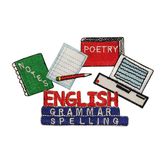 ID 0985 School English Badge Patch Spelling Grammar Embroidered Iron On Applique