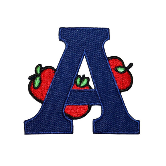 ID 0992 Letter A Apple Patch School Reading Learn Embroidered Iron On Applique