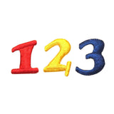 ID 1006ABC Set of 3 School Numbers Patch 1 2 3 Embroidered Iron On Applique