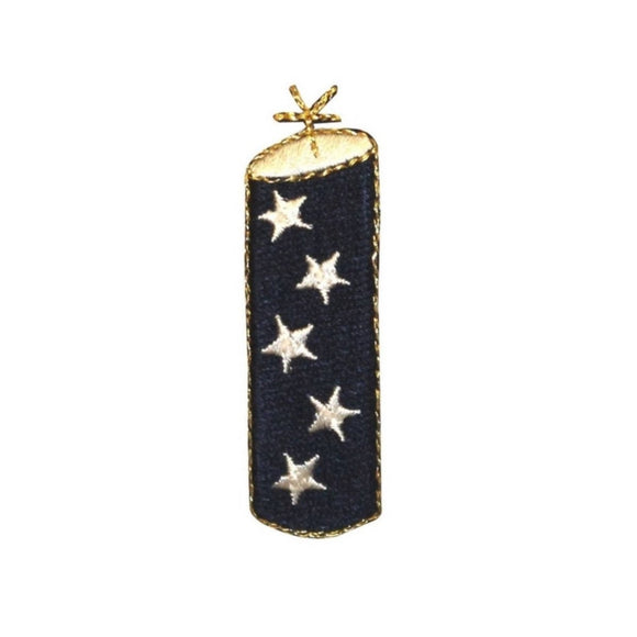 ID 1016A Firecracker With Stars Patch 4th of July Embroidered Iron On Applique