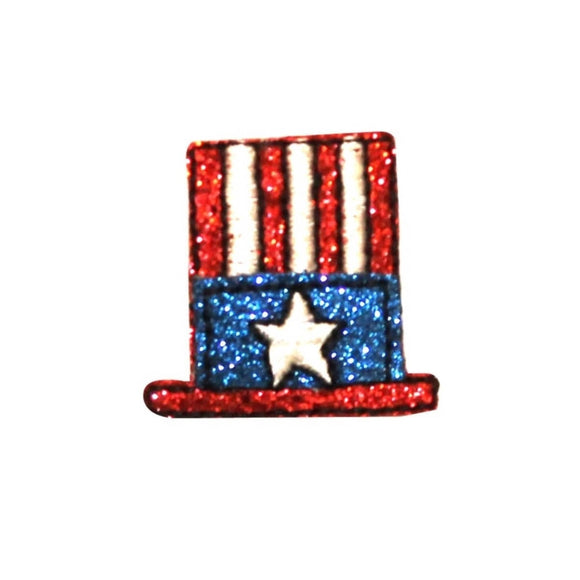 ID 1029A Uncle Sam's Top Hat Patch Patriotic Symbol Embroidered Iron On Applique
