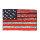 ID 1035 Reflective American Flag Patch Patriotic Embroidered Iron On Applique