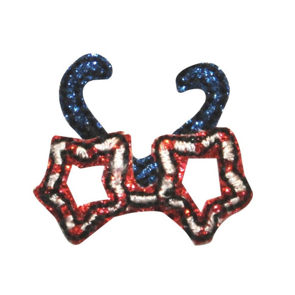 ID 1051 Patriotic Glasses Patch USA Decoration Embroidered Iron On Applique
