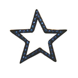 ID 1053A Blue Sparkle Star Patch Patriotic Shape Embroidered Iron On Applique