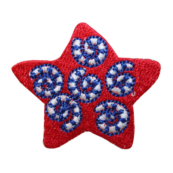 ID 1064D USA Spiral Star Patch America Patriotic Embroidered Iron On Applique