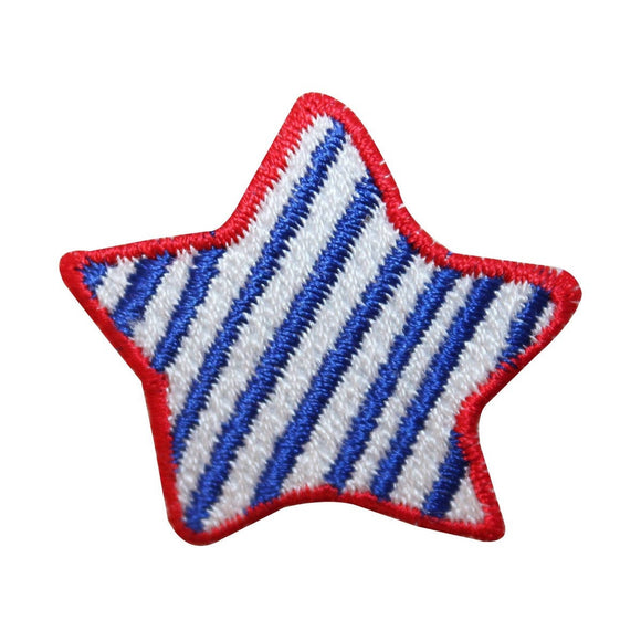 ID 1063B American Star With Stripes Patch Patriotic Embroidered Iron On Applique