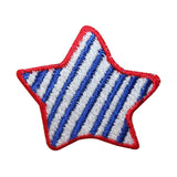 ID 1063B Lot of 2 American Star With Stripes Patch Patriotic Embroidered Iron On Applique