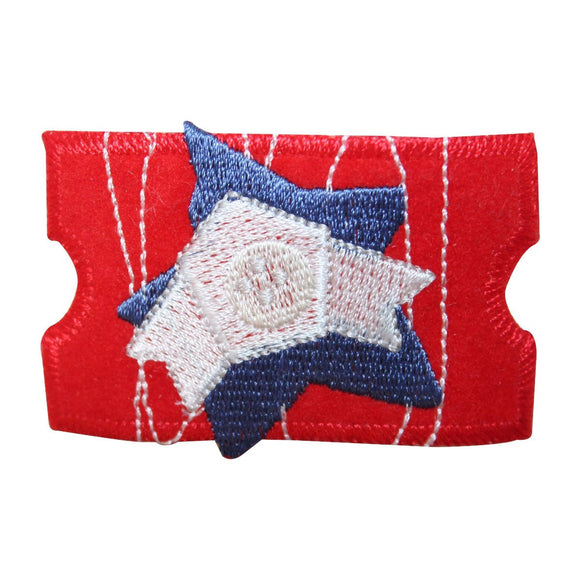 ID 1074A Patriotic Star Ticket Patch America Craft Embroidered Iron On Applique