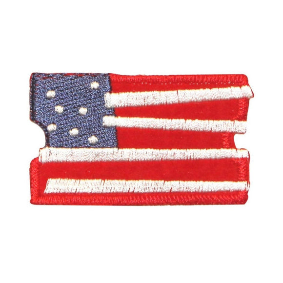 ID 1075A America Flag Ticket Patch Patriotic Craft Embroidered Iron On Applique
