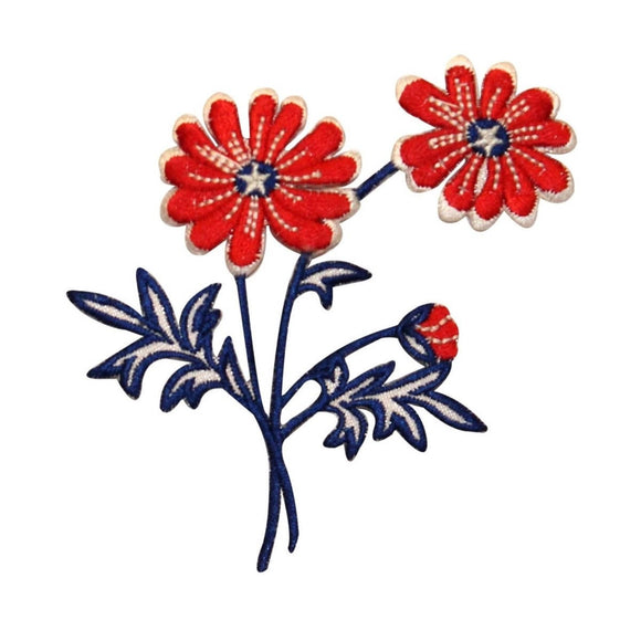 ID 1085 Patriotic Flowers Patch America Plant Daisy Embroidered Iron On Applique