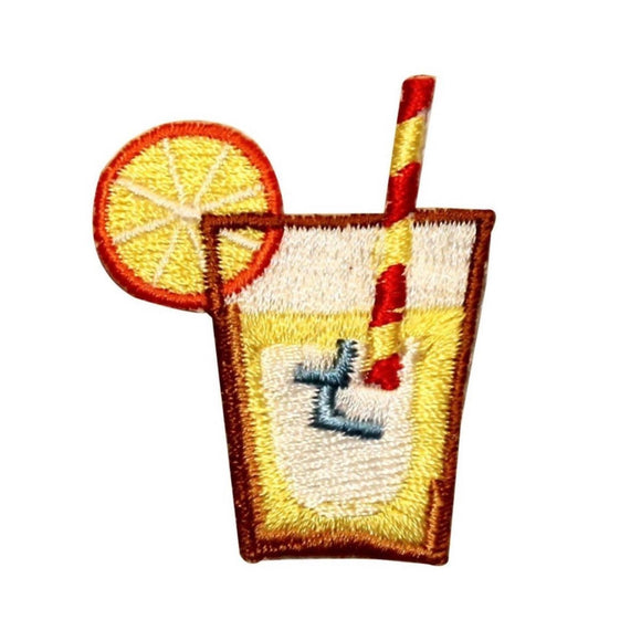 ID 1129 Lemonade Drink Patch Fruity Beverage Glass Embroidered Iron On Applique