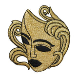 ID 1119Z Drama Gold Face Mask Patch Costume Play Embroidered Iron On Applique