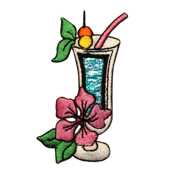 ID 1152Z Fruity Cocktail Patch Vacation Mix Drink Embroidered Iron On Applique
