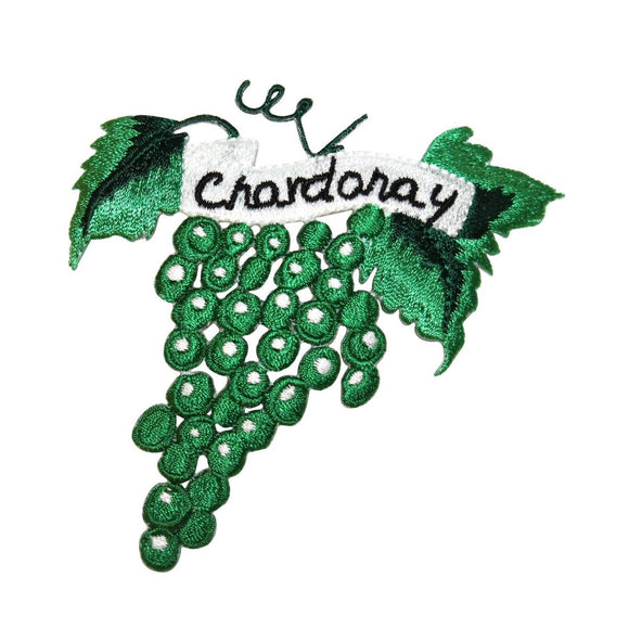 ID 1177A Chardonnay Grapes Patch Winery Fruit Wine Embroidered Iron On Applique