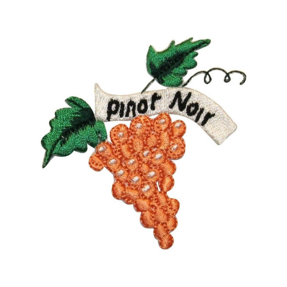 ID 1177B Pinot Noir Grapes Patch Winery Grape Bunch Embroidered Iron On Applique