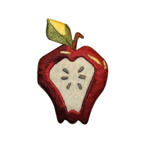 ID 1189A Apple With Seeds Patch Summer Lunch Snack Embroidered Iron On Applique