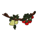 ID 1208 Fruit On Tree Patch Pear Apple Growing Embroidered Iron On Applique
