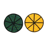 ID 1213AB Set of 2 Felt Lemon and Lime Slice Patch Embroidered Iron On Applique