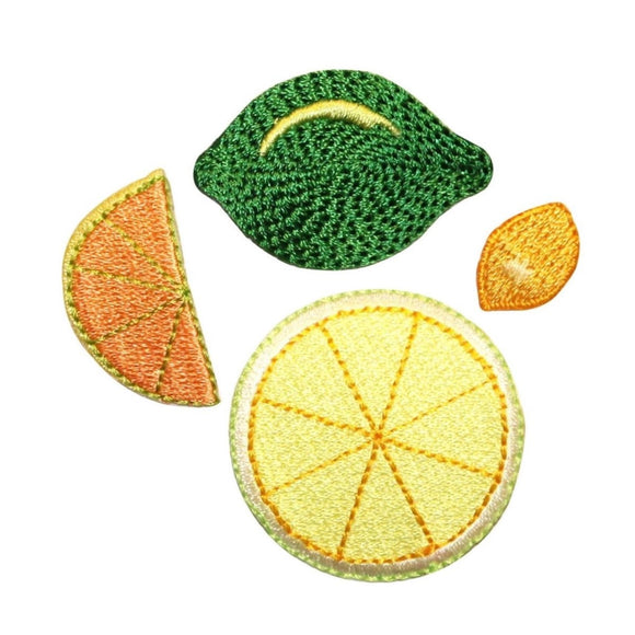 ID 1214A-D Set of 4 Assorted Fruit Patches Summer Embroidered Iron On Applique