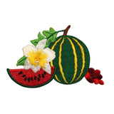 ID 1219Y Watermelon Flowering Patch Summer Fruit Embroidered Iron On Applique