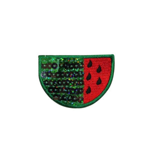 ID 1222B Watermelon With Sequin Patch Summer Food Embroidered Iron On Applique