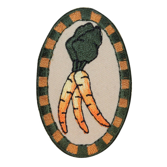 ID 1228V Bunch of Carrots Badge Patch Veggies Cook Embroidered Iron On Applique